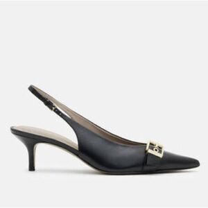 all saints Selina sling back leather kitten heels